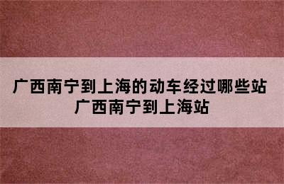 广西南宁到上海的动车经过哪些站 广西南宁到上海站